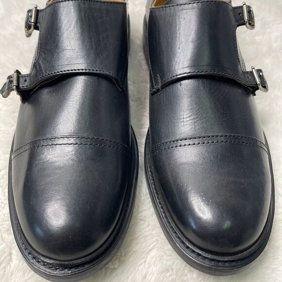 Frye Men\'s Black James Double Monk Strap Oxford Leather Shoes Size 9 1/2 main image 12